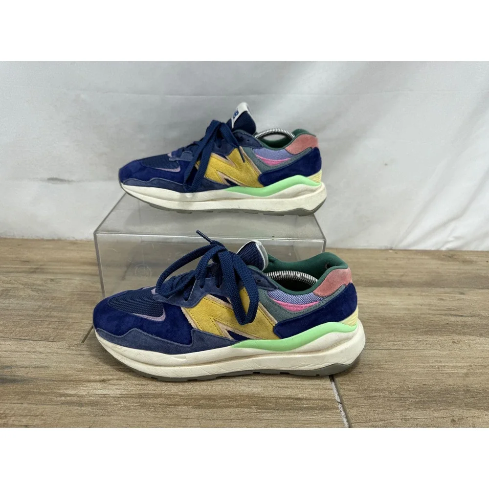 New Balance 57/40 Mens Navy‎ Blue Yellow Pink Sneakers M5740SSG Size 9.5